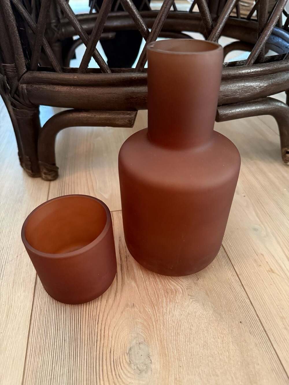 Haven 2 Piece Eulo Carafe Copper Frosted Glass Set